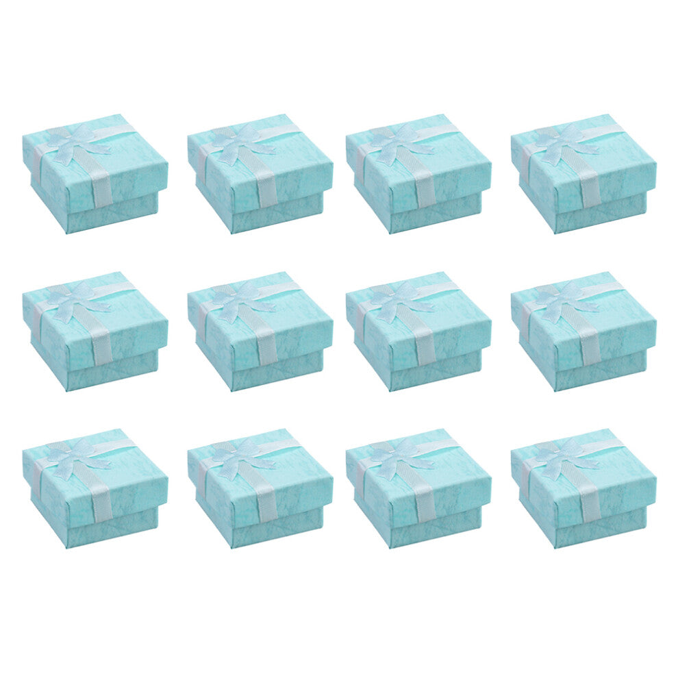 Raindrops Jewellery Boxes Blue Paper 12pcs