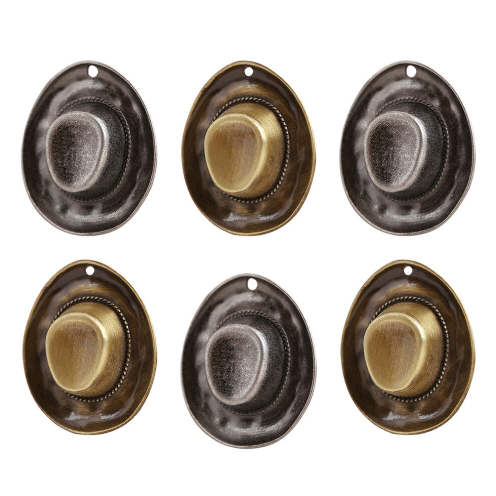 6 Pcs Bronze Hat Pendant Miss Women'S Jewellery Making Charms Jewlery