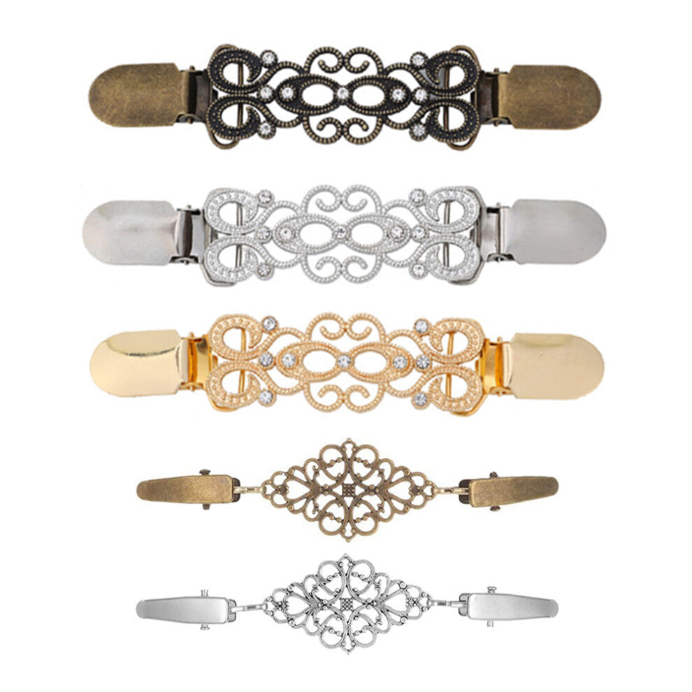 Cardigan Clip Fasteners Decorative Brooches Alloy 5pcs