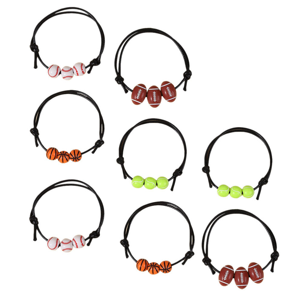 Raindrops  8 Pcs Matching Bracelets Man Accessories Baseball Charm