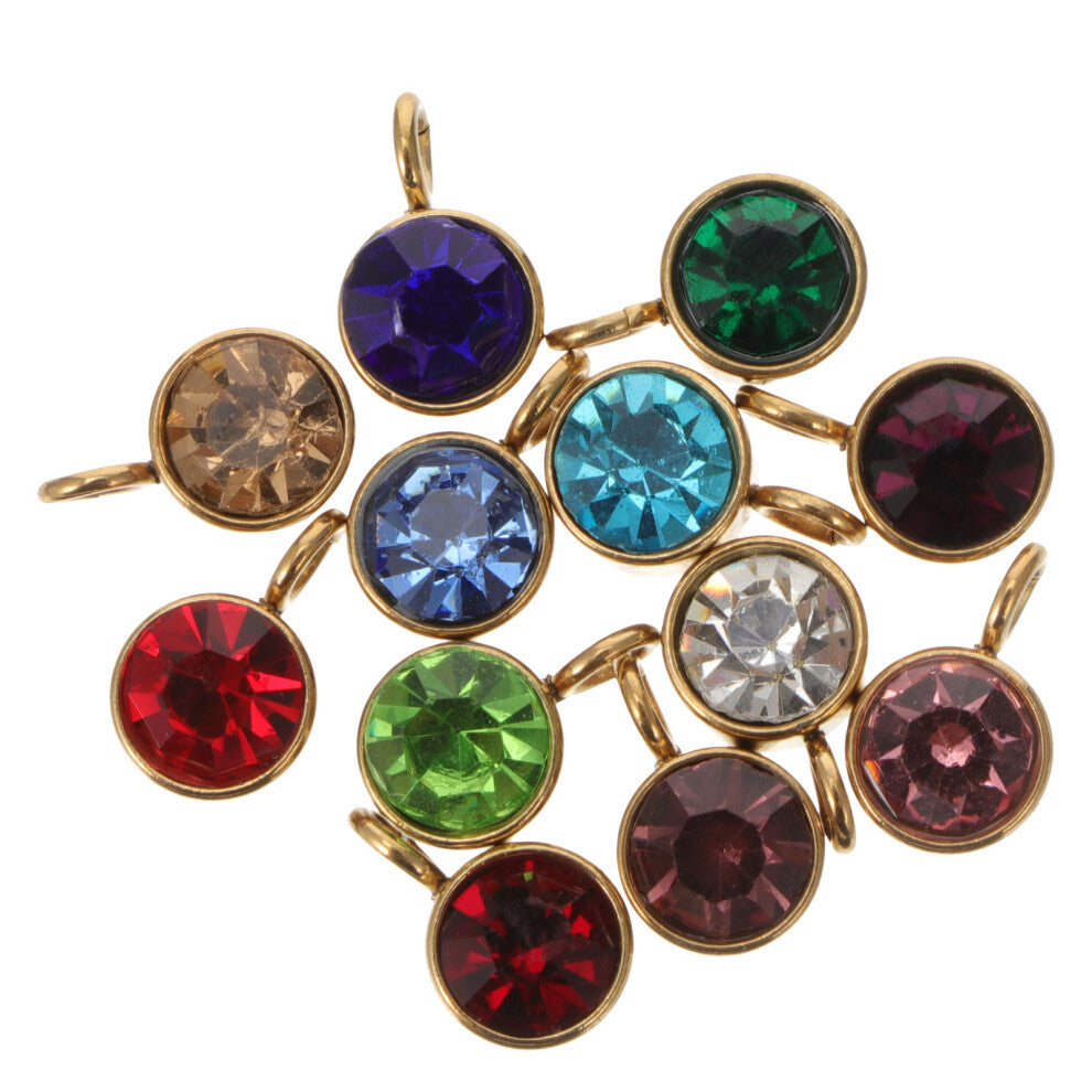 Masteelf  12 Pcs Jewelry Birthstone Cellphone Decorative Accessories