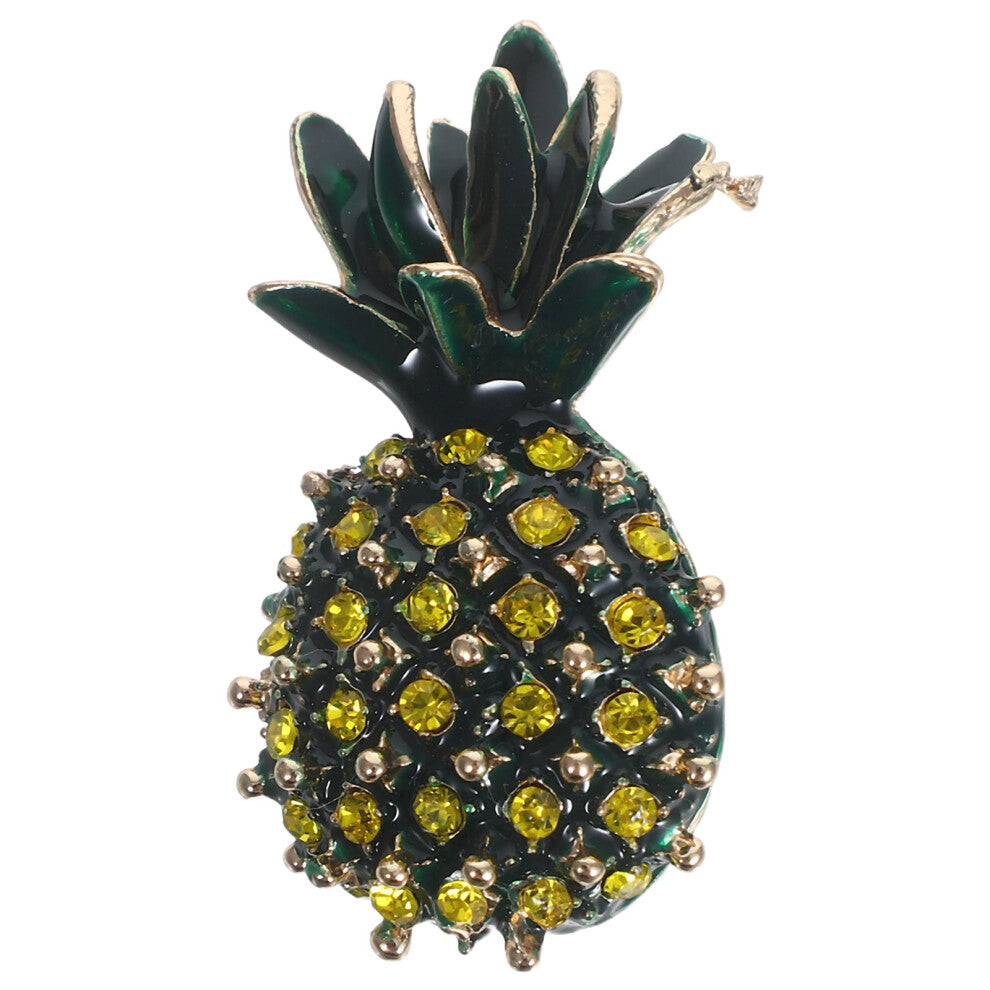 Vintage Brooch Pineapple Accessories Women Rhinestone Decoration