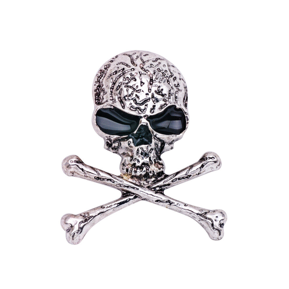 (Silver) Skull Brooch Crossbones Designer Charming Brooches for Women