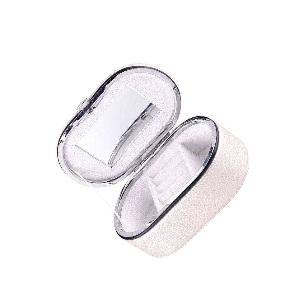 (Silver) Ladies Jewelry PU Storage Box Makeup Bag Lipsticks Case Home Organizer