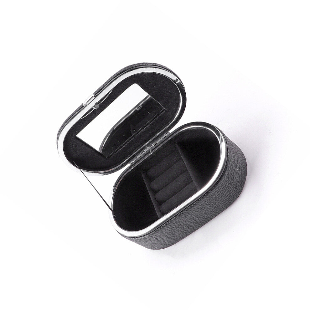 (Black) Ladies Jewelry PU Storage Box Makeup Bag Lipsticks Case Home Organizer