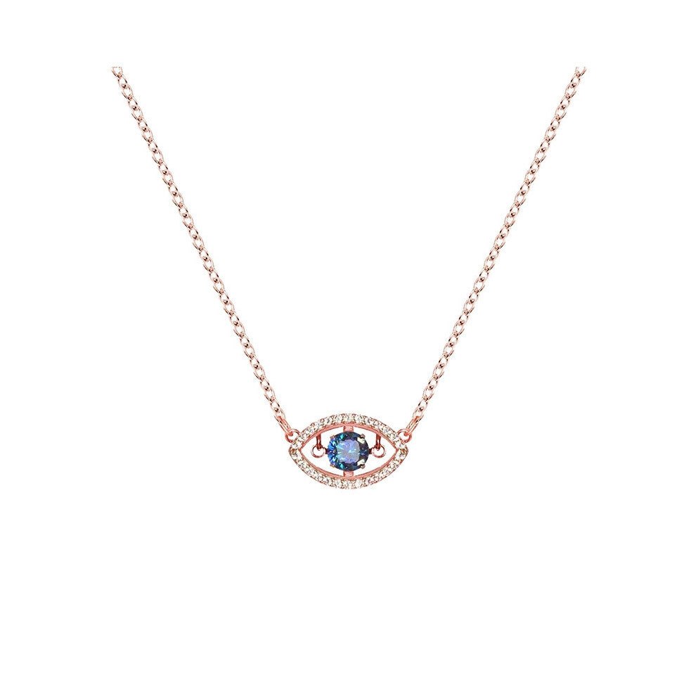 (A beating heart necklace) Devil's Eye Lucky Palm Horseshoe Necklace for Women, Swarovski Element Crystal Collarbone chain for women.