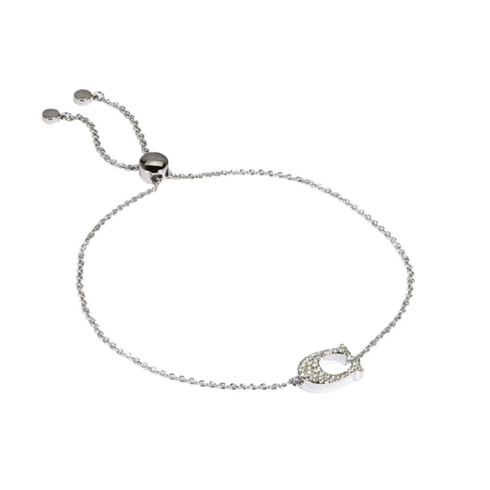 (White and gold bracelet) C-shaped full diamond necklace and bracelet for women, fashionable, simple, elegant and high-end. 100 design collarbone chai