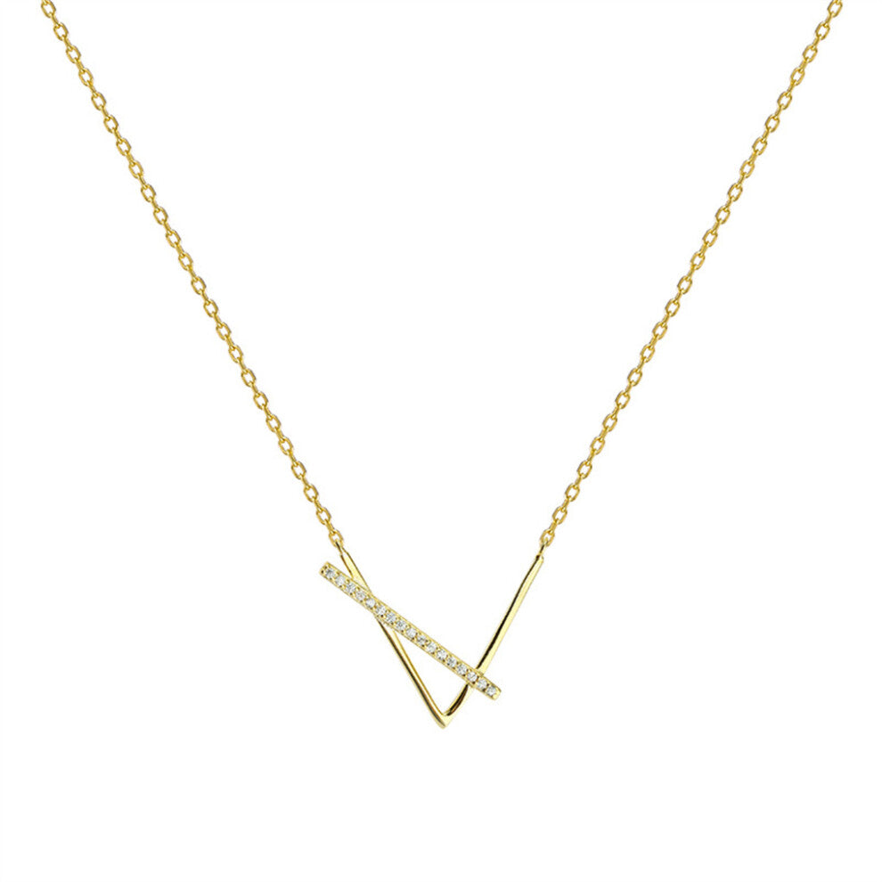 (Gold) Women Necklace Geometric Collar Bone Engagement Adjustable Choker