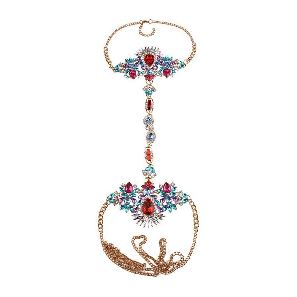 (Chromatic Color) Crystal Body Chain Waist Necklace Charming Necklaces Accessories