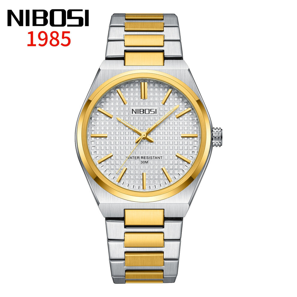 (D) Simple men's watches with waterproof steel bands, men's business quartz wristwatches for export