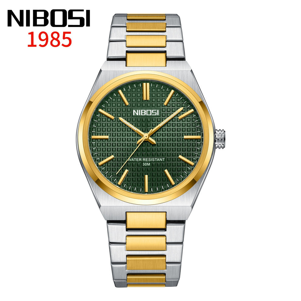 (E) Simple men's watches with waterproof steel bands, men's business quartz wristwatches for export