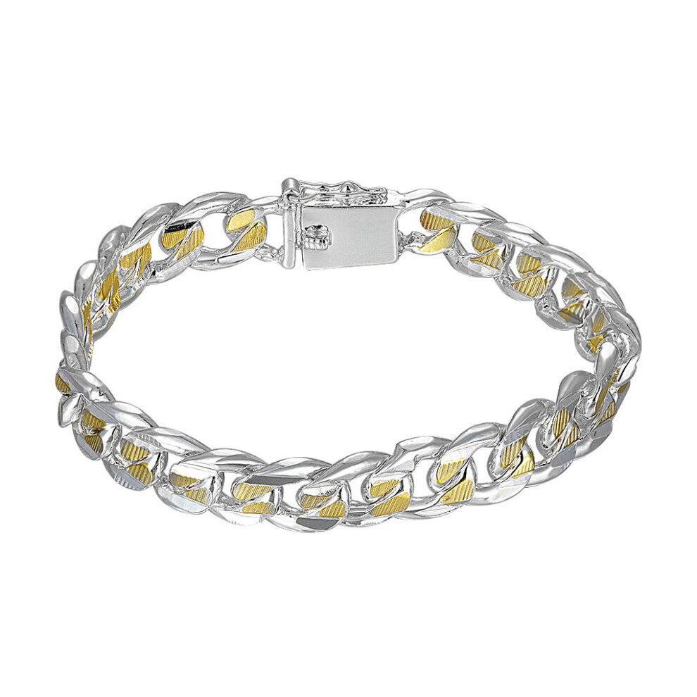 (two colors) Charming Gift Silver Chain Bracelet For Men Present For Silver
