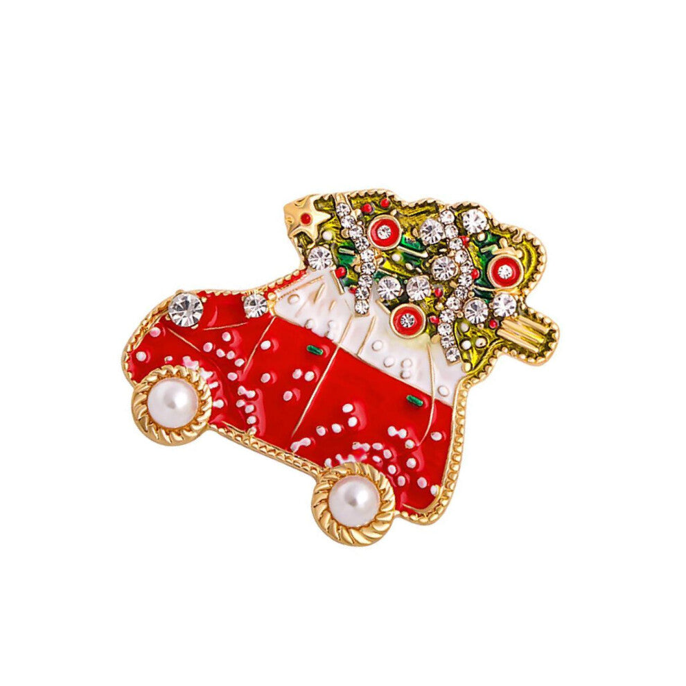 (Car Type B) Stylish Christmas Lapel Pin Women s Shirt Accessories Alloy Brooch