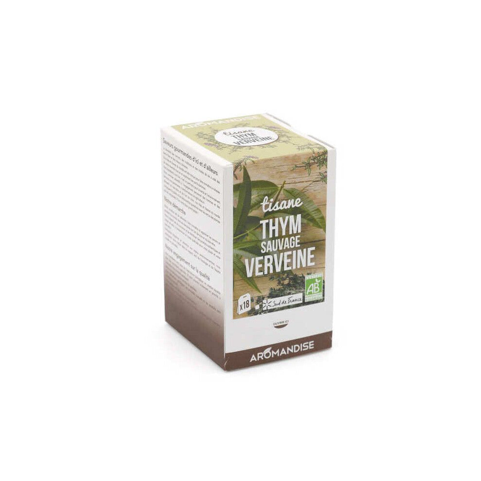 Wild thyme and organic verbena herbal tea - Box of 18 bags