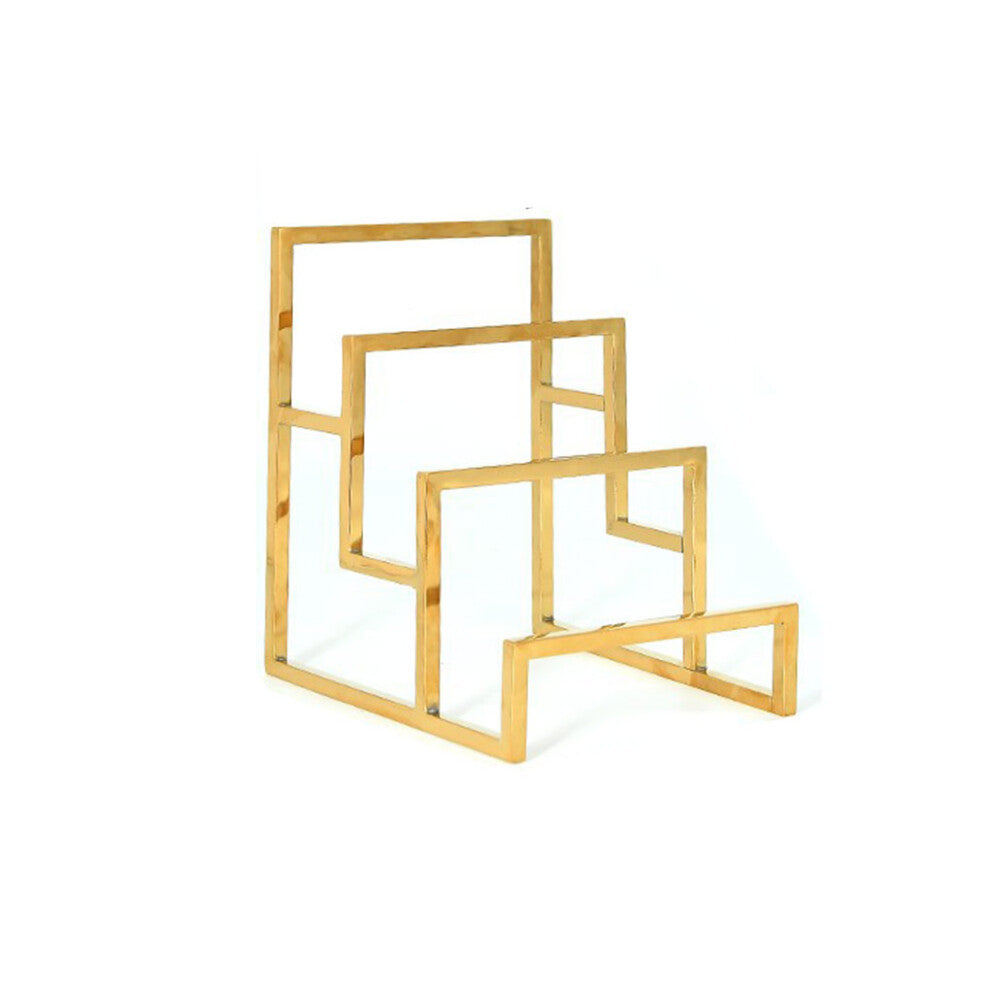 (Gold) Wallet Display Stand Desktop Purse Rack Showcase Handbag Holder