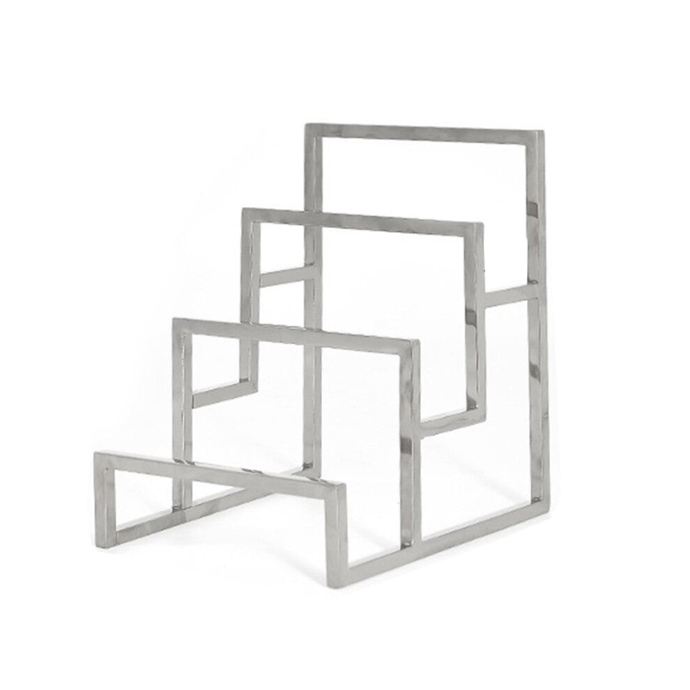 (Silver) Wallet Display Stand Desktop Purse Rack Showcase Handbag Holder