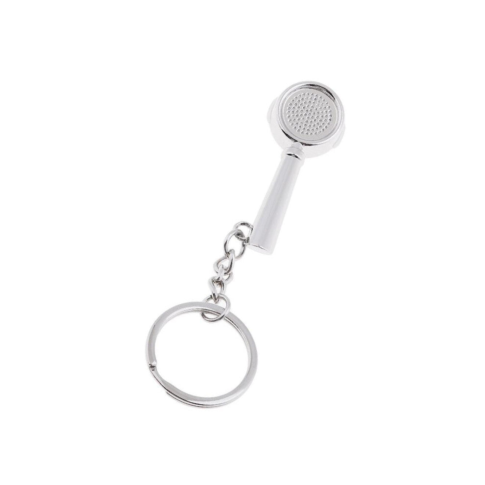 (Silver Portafilter, 2x2x2cm) Coffee Tamper Keyring Key Chain Ring Coffee Accessories