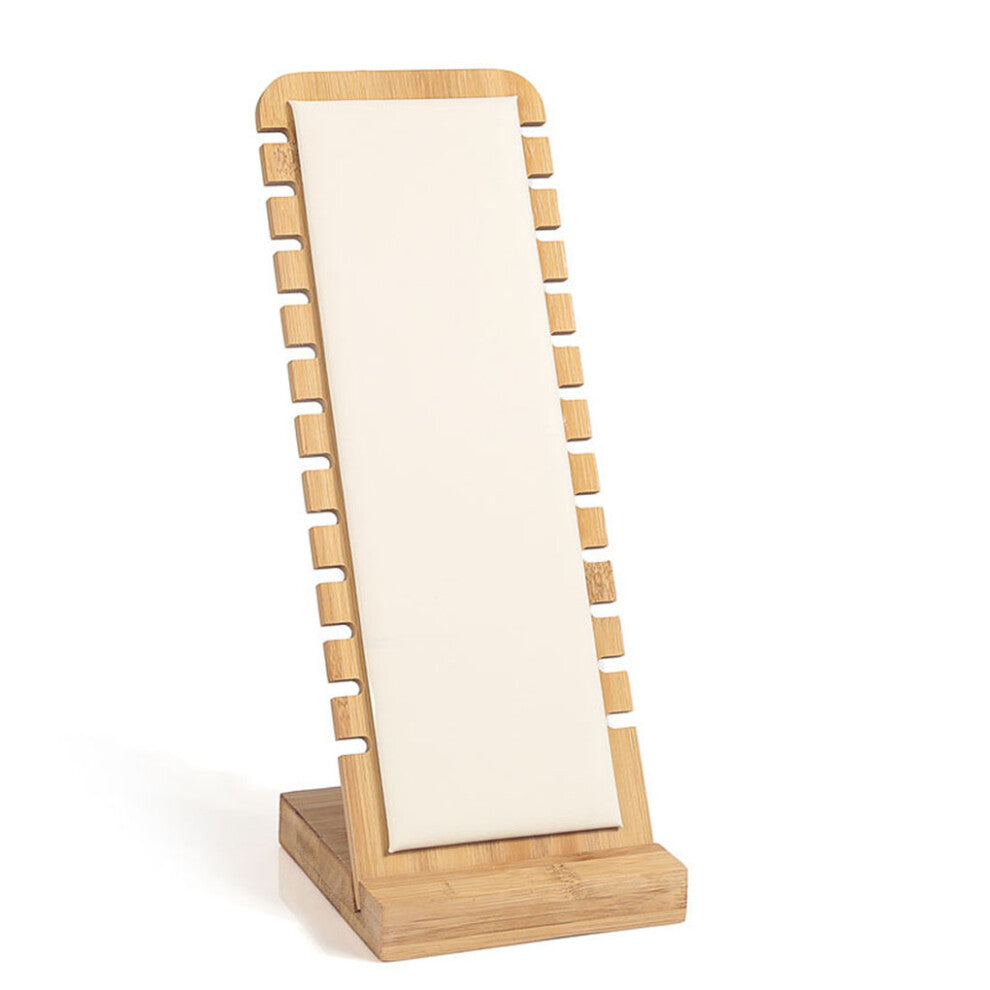 (White) Jewelry Display Stand L-shaped Necklace Jewellery Holder Slotted Shop