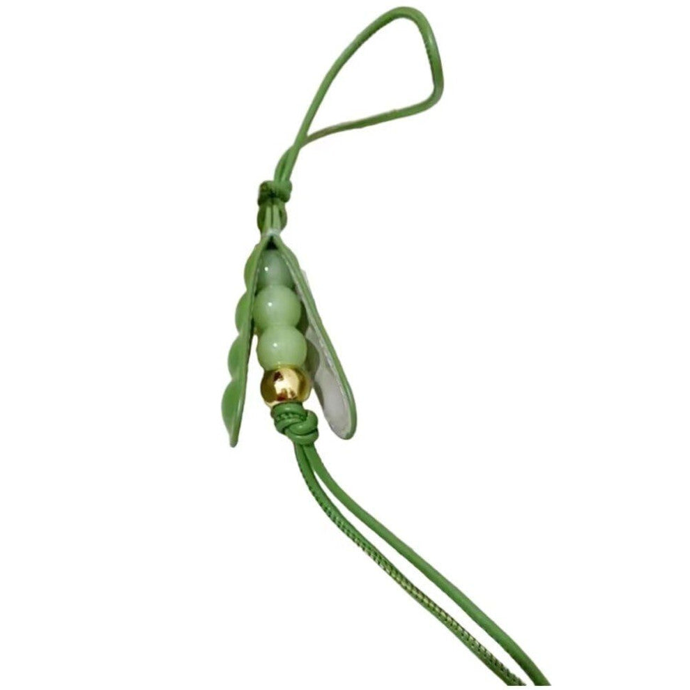 Cute Pea Charm Pendant Green Pea Keychain Car Purse Decoration Hanging Ornament for Accessories