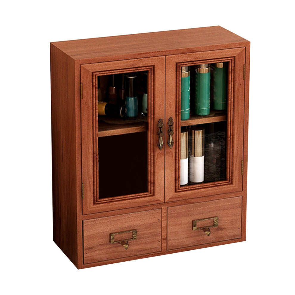 Wooden Desktop Storage Cabinet with Double Door
