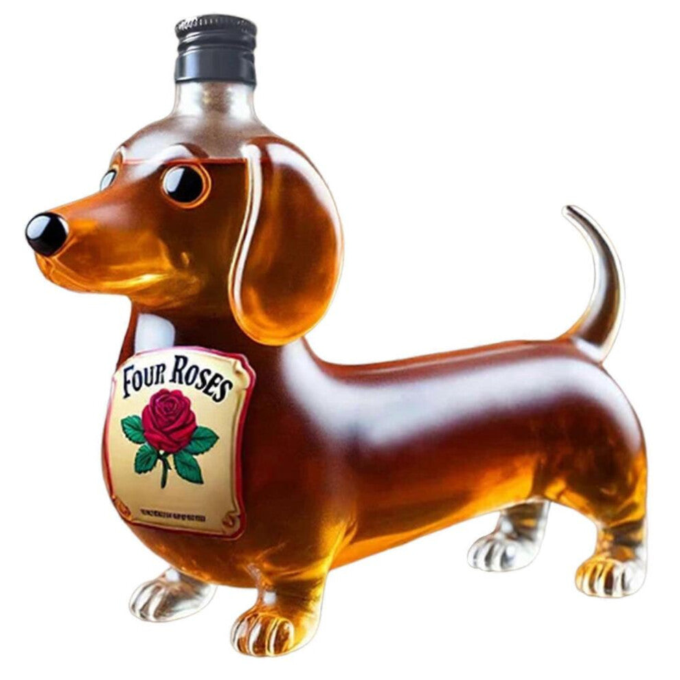 Dog-Flower sticker Funny French Bulldog Whiskey Bottle Decanter - Unique Liquor Dispenser for Home Bar & Wine Lovers