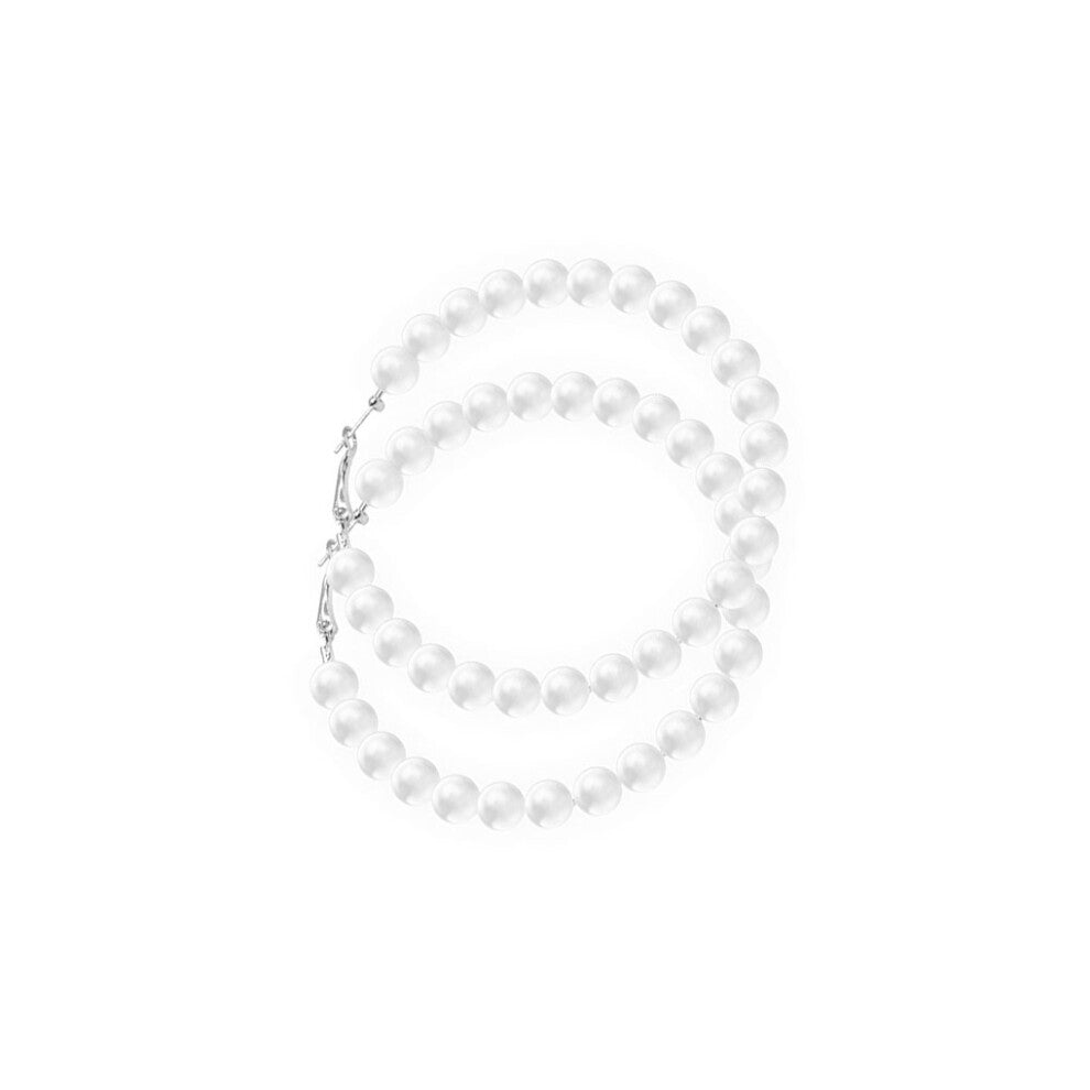(type 9) Circle Exaggerated Artifical Pearl Hoop Earrings Lovely Charming Ear