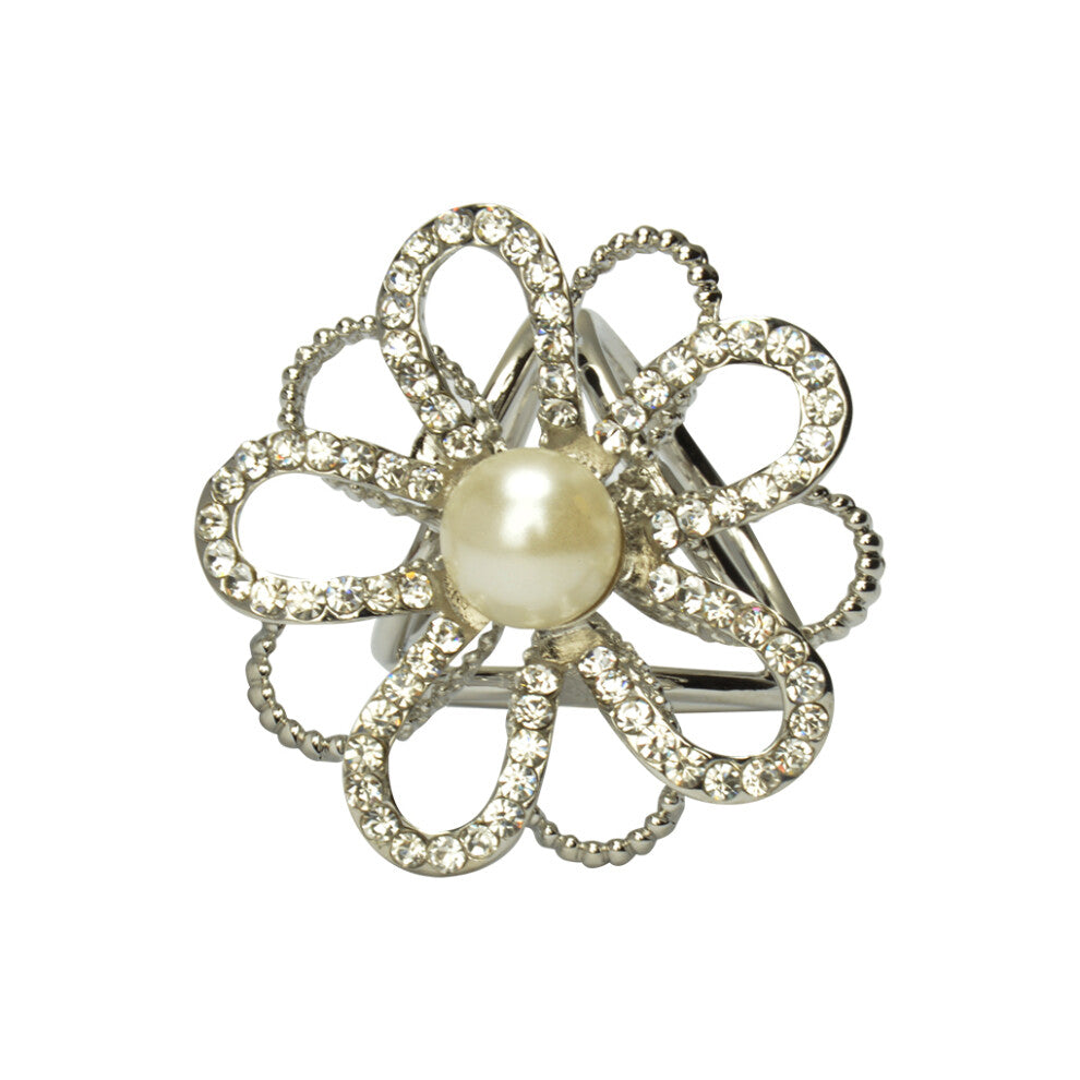 (silver) Scarf Ring Scarves Pin with Rhinestones Electroplating Alloy