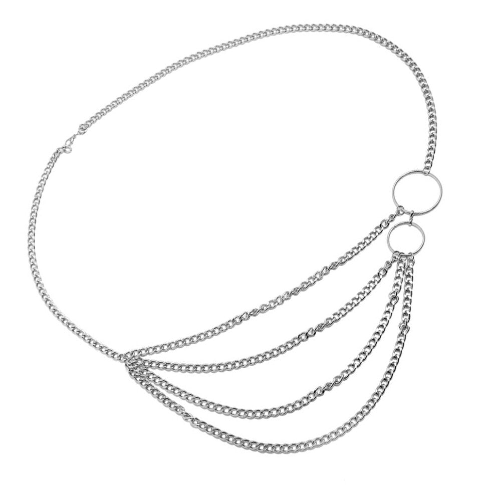 (silver) Waist Chain Pant Hip Chains Jewelry Accessory Women Dress Accessories