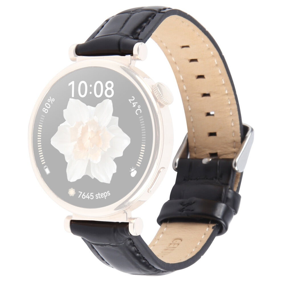 (Black Bamboo Grain) For Garmin Lily 2 Active Lily 2 Wrist Strap 14mm Top Layer Cowhide Leather Watch Band