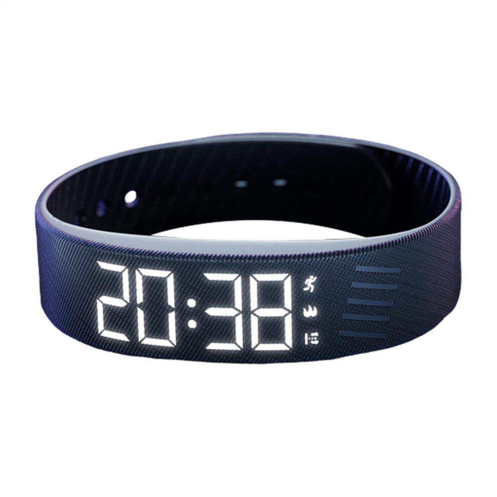 Alarm Watch - Waterproof LED Digital Watch with Vibrating Alarm | Adjustable Silent Smartwatch Bracelet for Women in Black