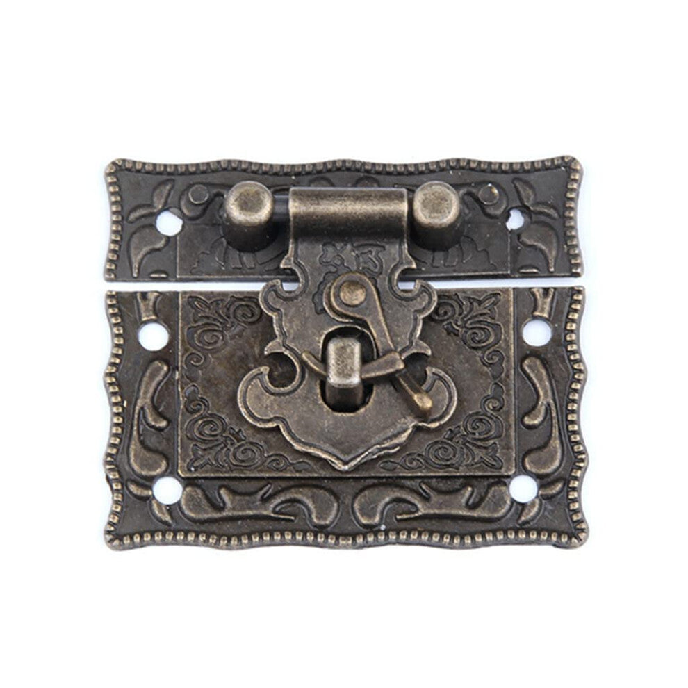 Vintage Decorative Hasp Zinc Alloy Swing Lock Clasp for Jewelry Box Antique Furniture Hardware Home Office Wood Box Lock