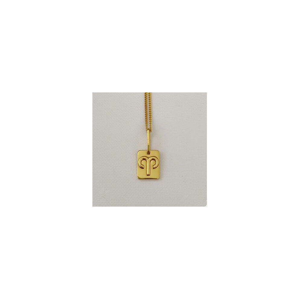 (Aries necklace) The 12 zodiac sign necklace for women, with a golden brass pendant and a layering collarbone chain, is a simple and popular Internet