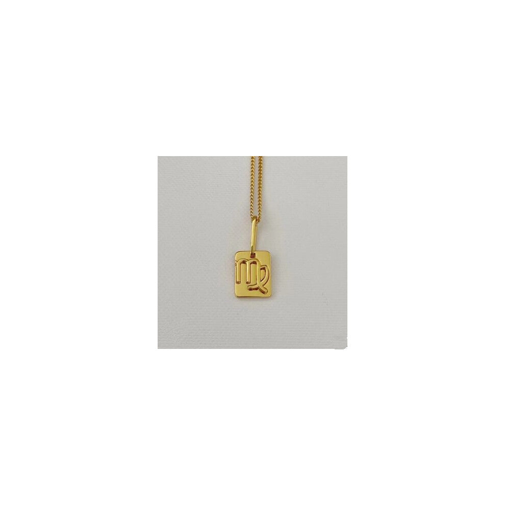 (Virgo necklace) The 12 zodiac sign necklace for women, with a golden brass pendant and a layering collarbone chain, is a simple and popular Internet
