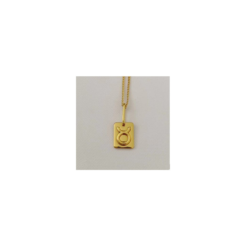 (Taurus necklace) The 12 zodiac sign necklace for women, with a golden brass pendant and a layering collarbone chain, is a simple and popular Internet