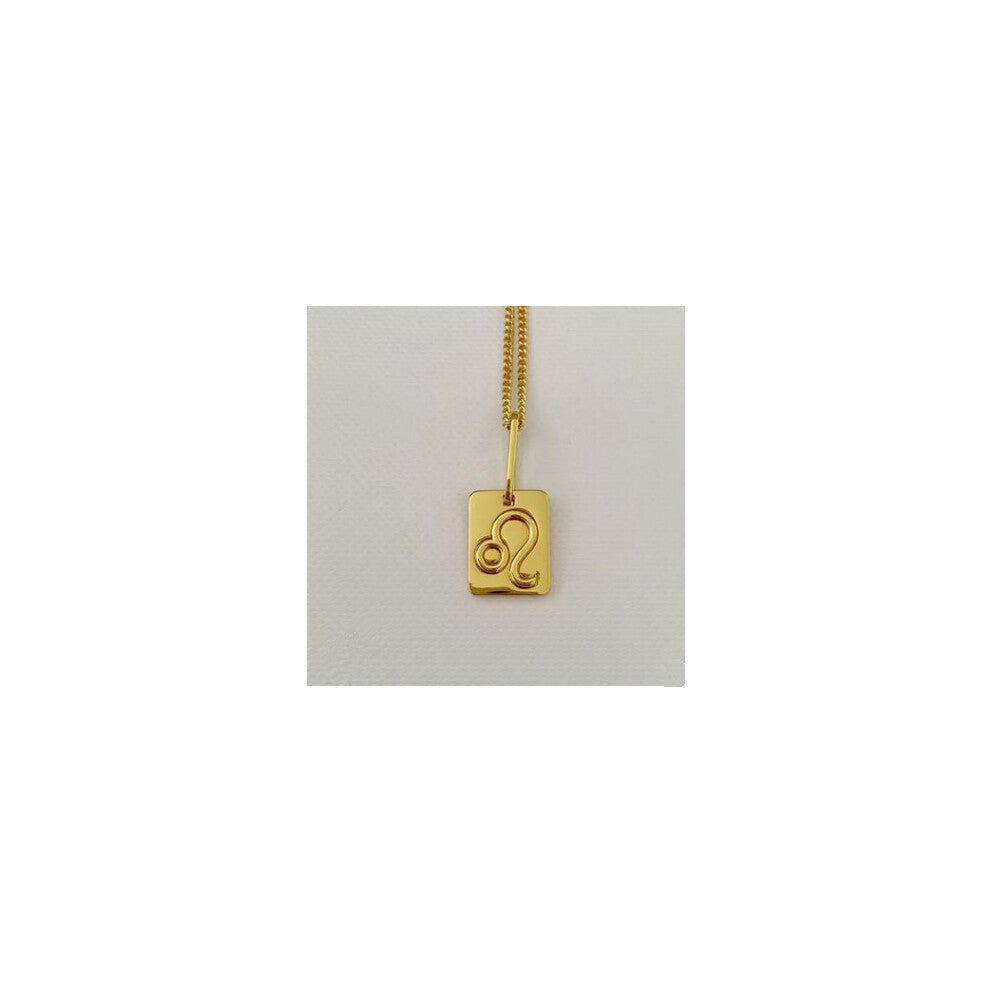 (Leo necklace) The 12 zodiac sign necklace for women, with a golden brass pendant and a layering collarbone chain, is a simple and popular Internet ce