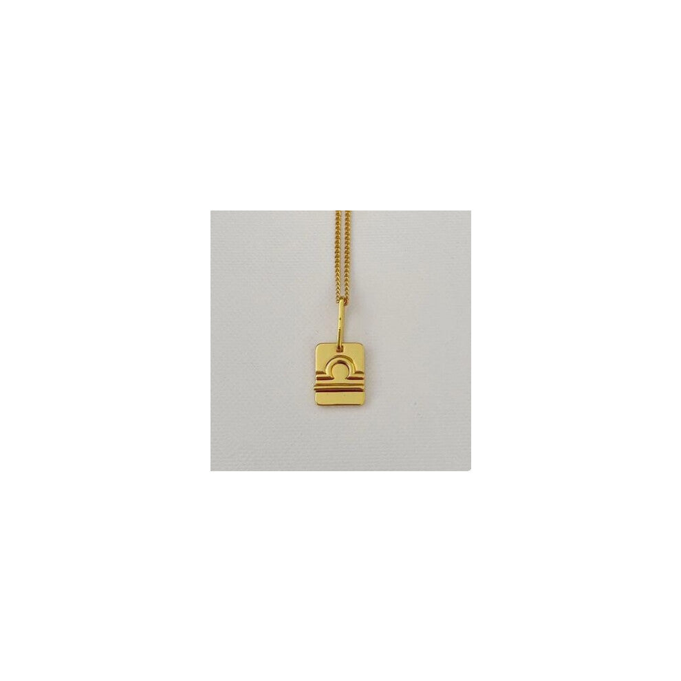 (Libra necklace) The 12 zodiac sign necklace for women, with a golden brass pendant and a layering collarbone chain, is a simple and popular Internet