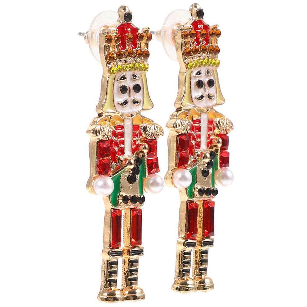 1pair Nutcracker Soldier Stud Dangle Earrings for Women