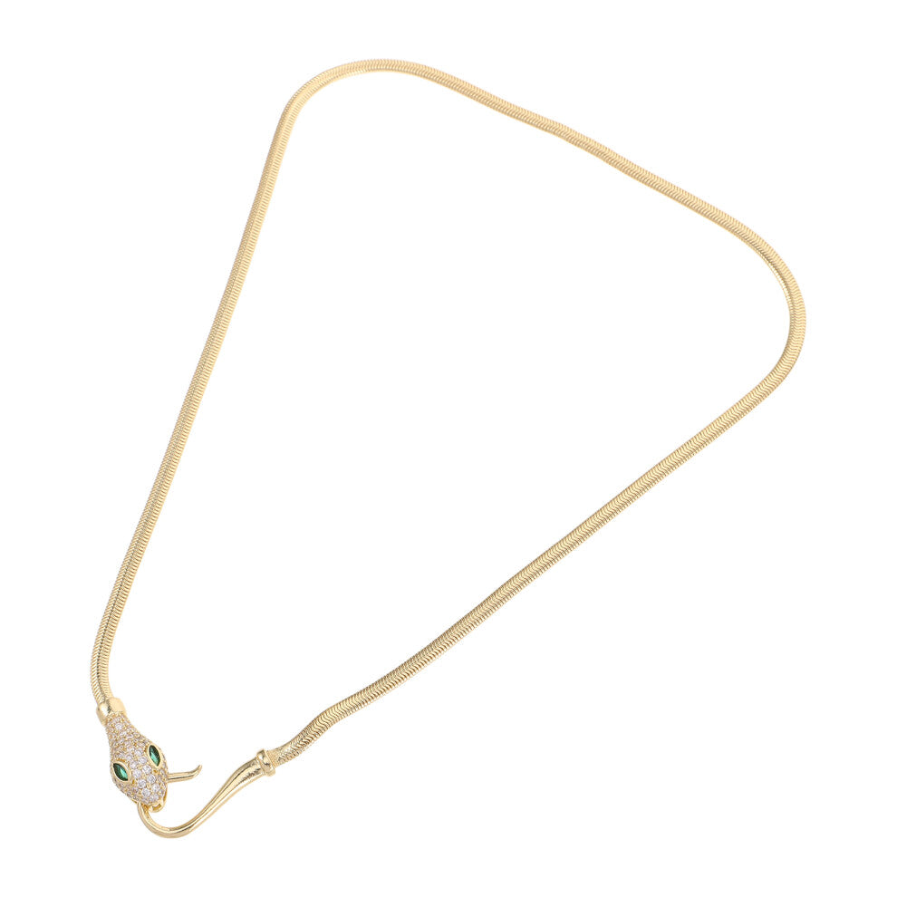 Snake Necklace for Women Girls with Zircon Charms Bendable