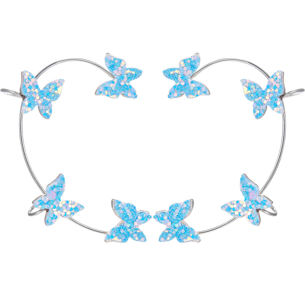 1pair Butterflies Ear Cuffs Non-Piercing Earrings for Women