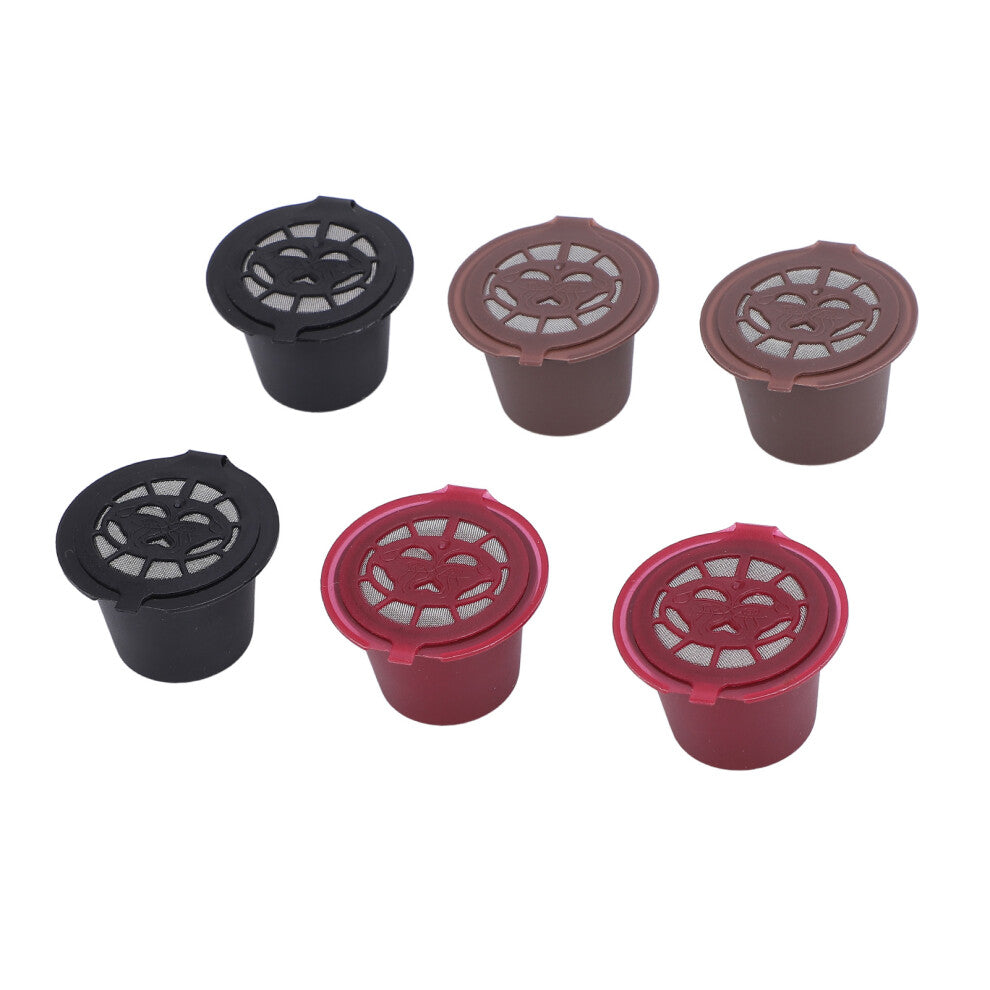6pcs Reusable Coffee Capsules Sets – Refillable Filter Pods, PP & SUS Materials