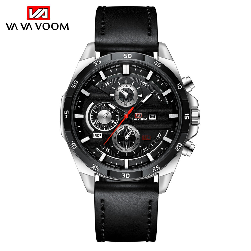 (Model 6) Men's waterproof leather strap business wristwatch for sports watches
