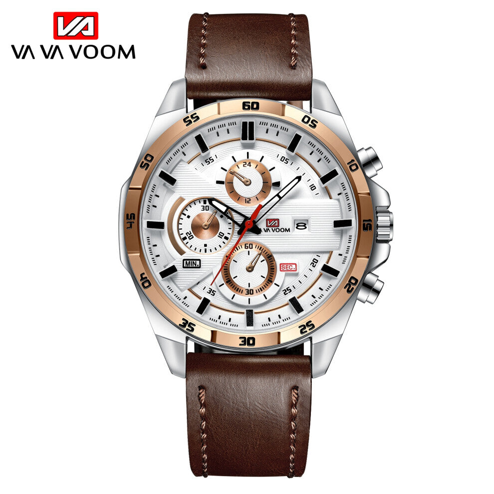 (Model 7) Men's waterproof leather strap business wristwatch for sports watches