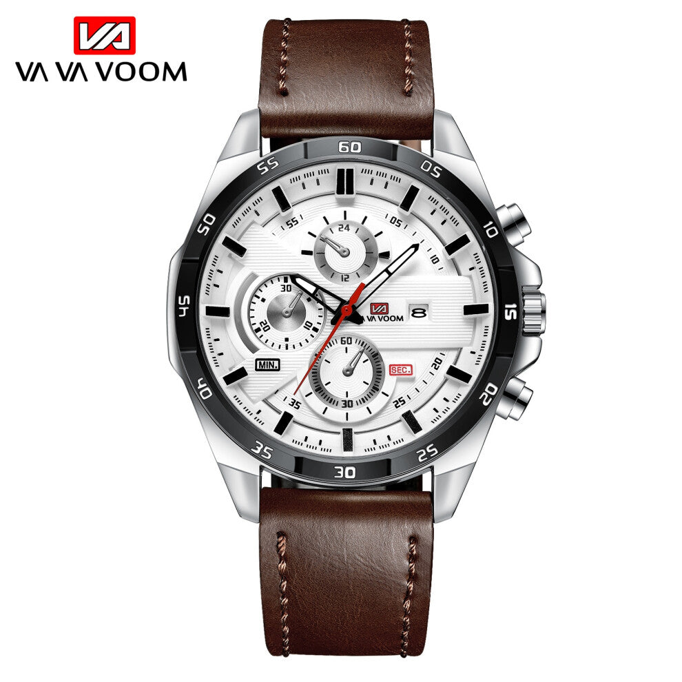 (Model 8) Men's waterproof leather strap business wristwatch for sports watches