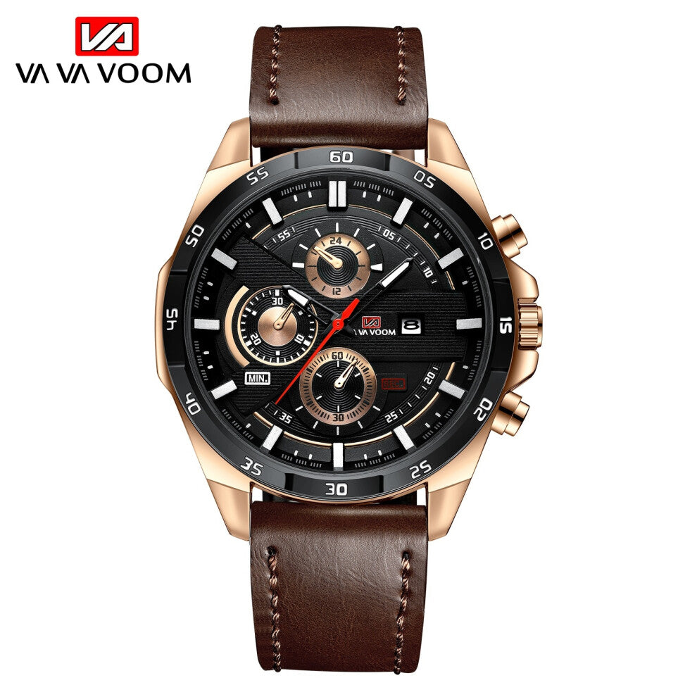 (Model 9) Men's waterproof leather strap business wristwatch for sports watches