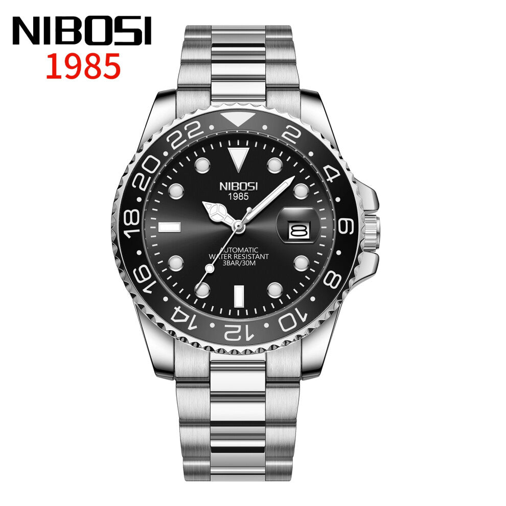 (Steel black steel with quartz) Quartz men's watches, high-quality waterproof men's watches