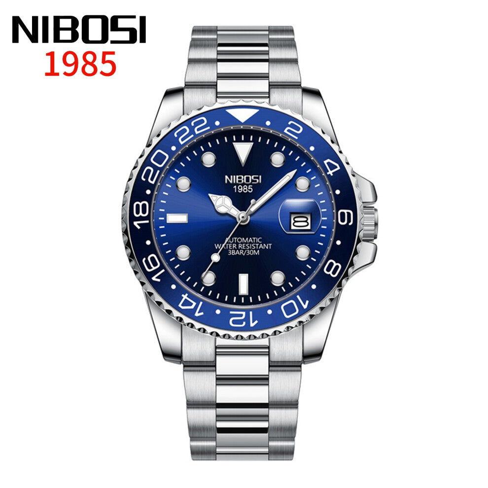 (Steel blue steel with quartz) Quartz men's watches, high-quality waterproof men's watches
