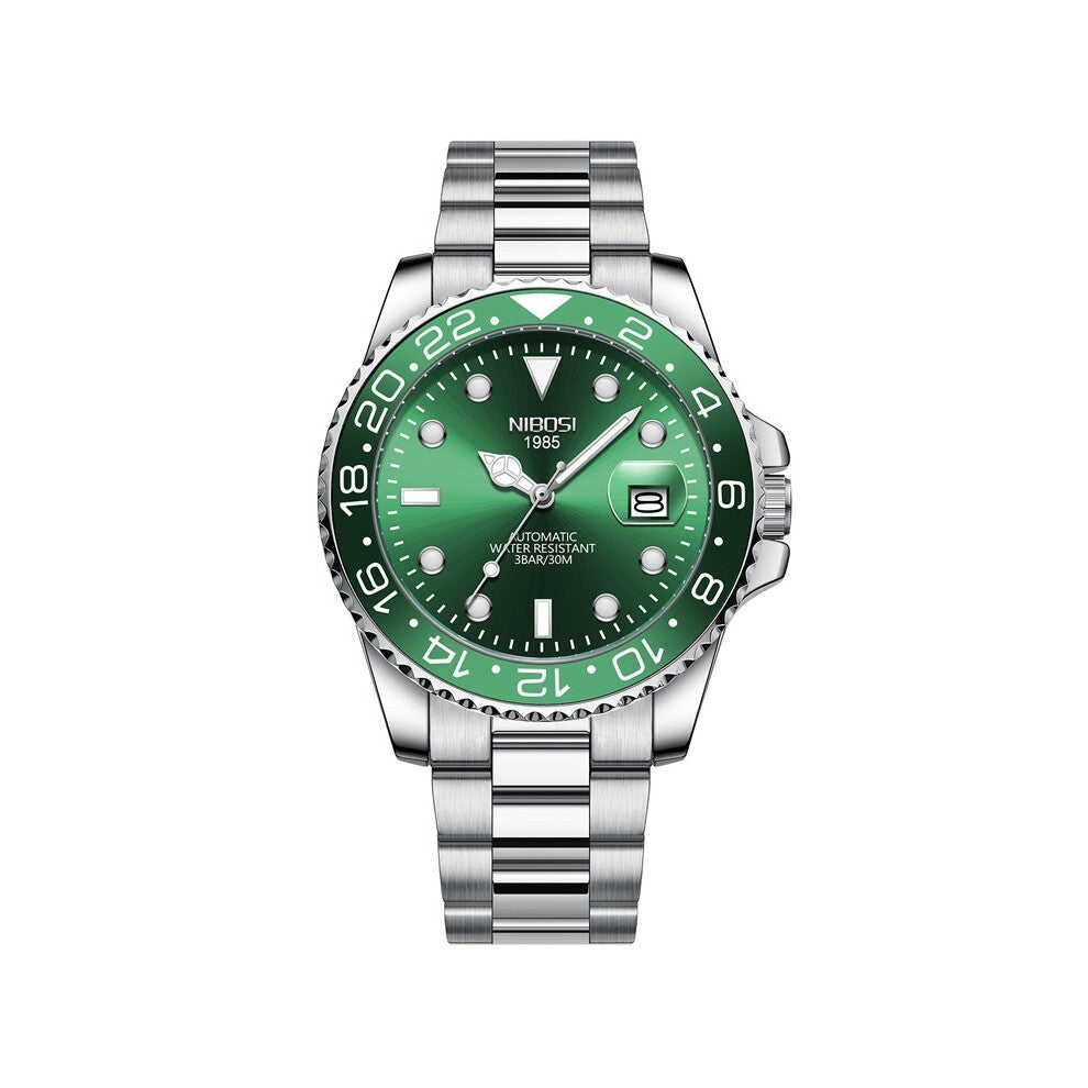 (Steel green steel with quartz) Quartz men's watches, high-quality waterproof men's watches