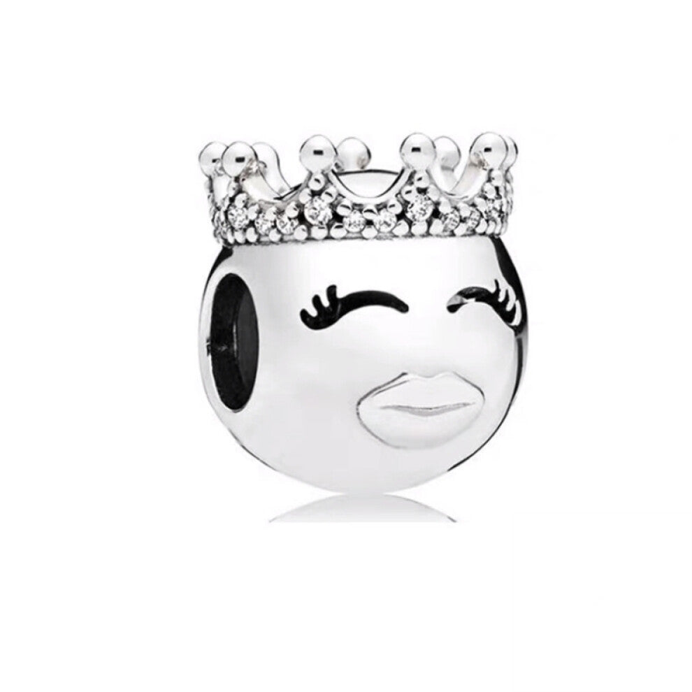 (SS1070) New Fine Clear Sparkle Hearts Spacer Pavé Cilp Charms Beads Plated Fit Original Brand Logo 1:1 925 Sterling Silver Bracelet DIY Jewelry