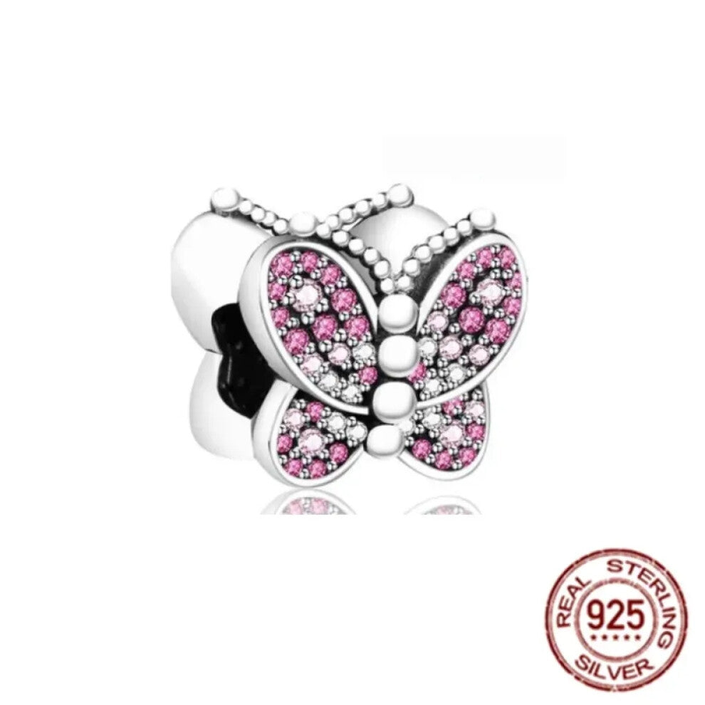 (SS1152) Original 925 Sterling Silver Pink Love Potion Murano Glass Heart Charms Beads for DIY Bracelet Women Jewellery Gift