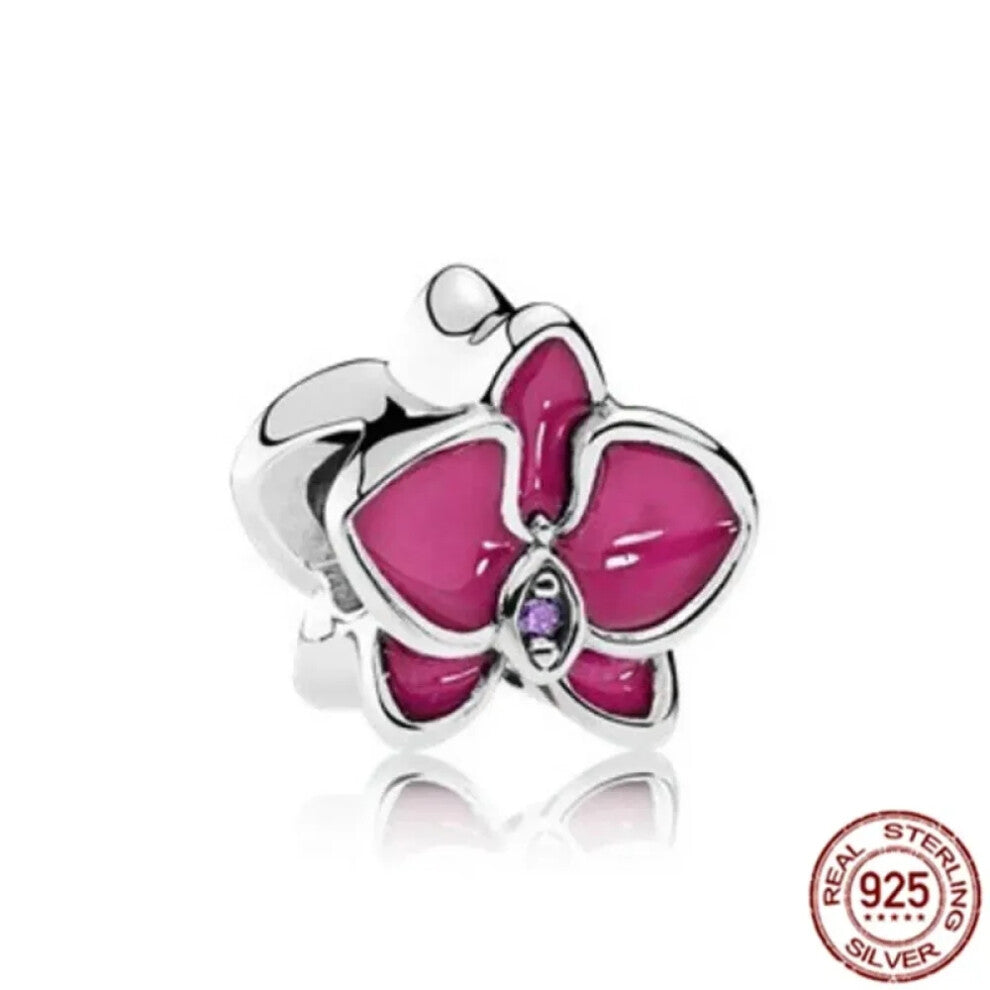 (SS1387) Original 925 Sterling Silver Pink Love Potion Murano Glass Heart Charms Beads for DIY Bracelet Women Jewellery Gift